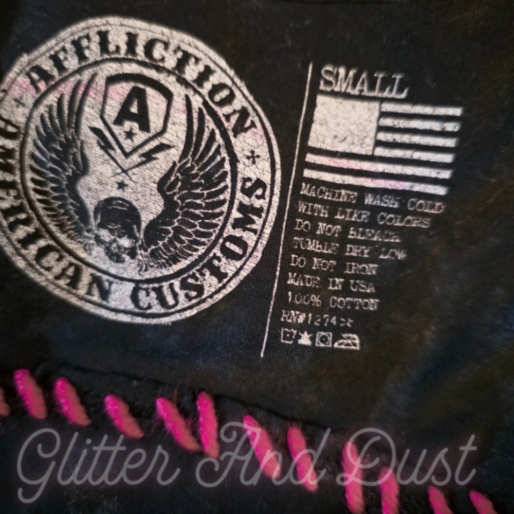 Affliction Rhinestone Skull ACMC Shirt - Picture 8 of 11